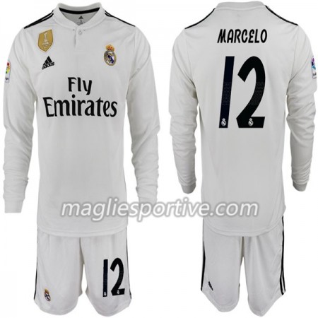 Completo Calcio Real Madrid MARCELO 12 Bambino Divisa Prima 2018/2019 ML